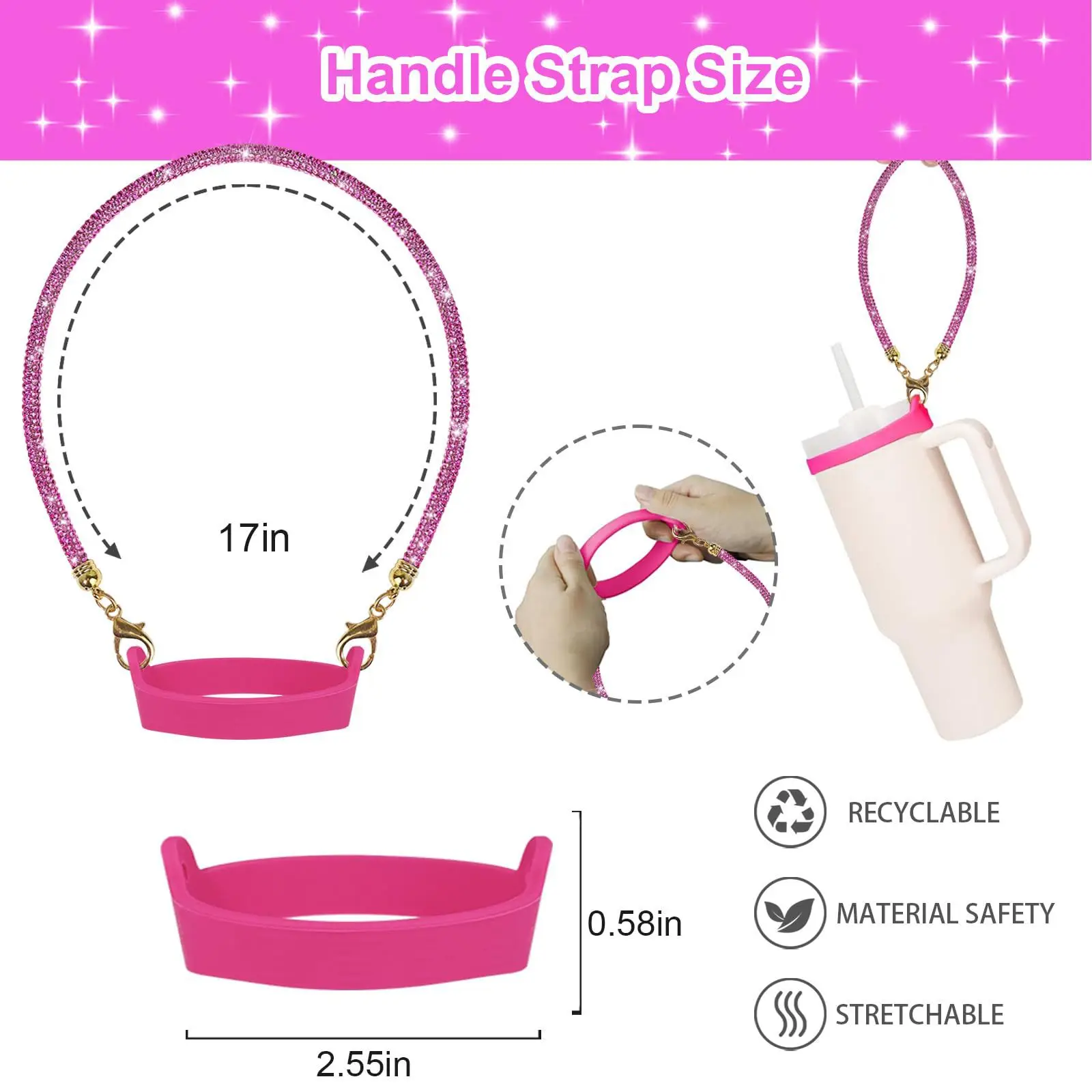 Tumbler Boot Handle Lanyard Holder Keychain Cup Pendant Handle Charms Straw Topper 40oz Bottle Accessories 5pcs Sets