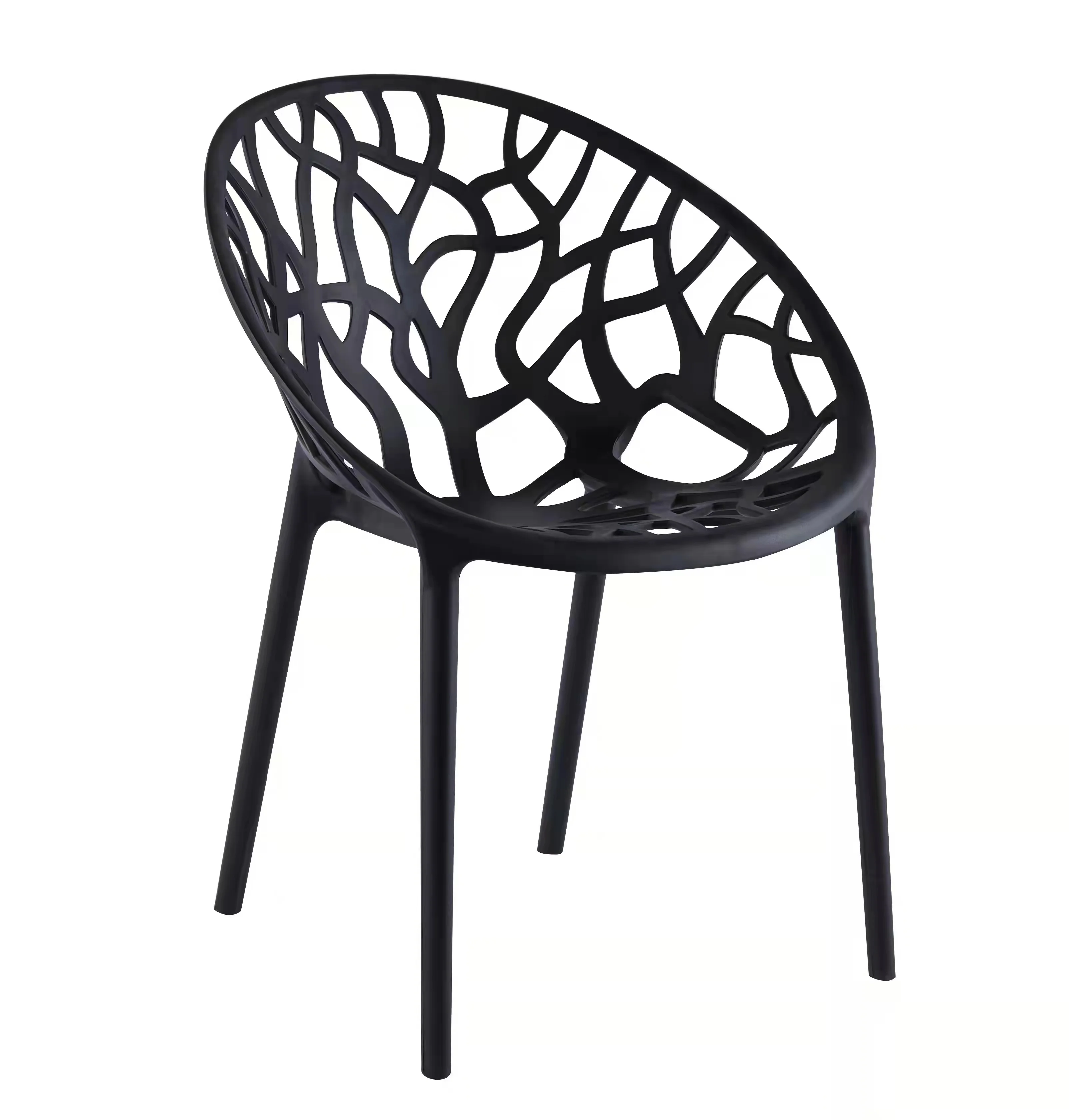 Nordic Style Stackable Outdoor Dining Chair PP Hotel Garden Office Living Room Chair Comfortable Seat Plastic Home Furniture