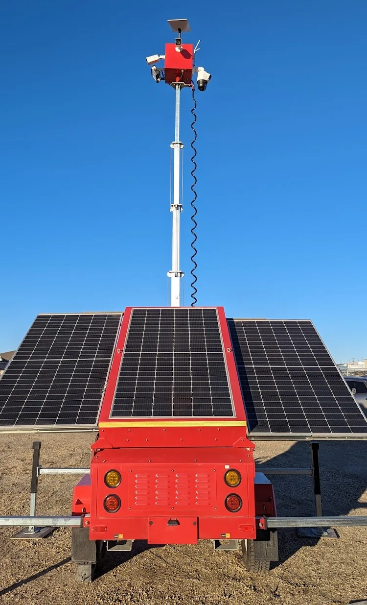 long endurance 4G 5G Starlink Hybrid Mobile Solar CCTV Surveillance Trailer Tower With Alternate Energy Sources For Security