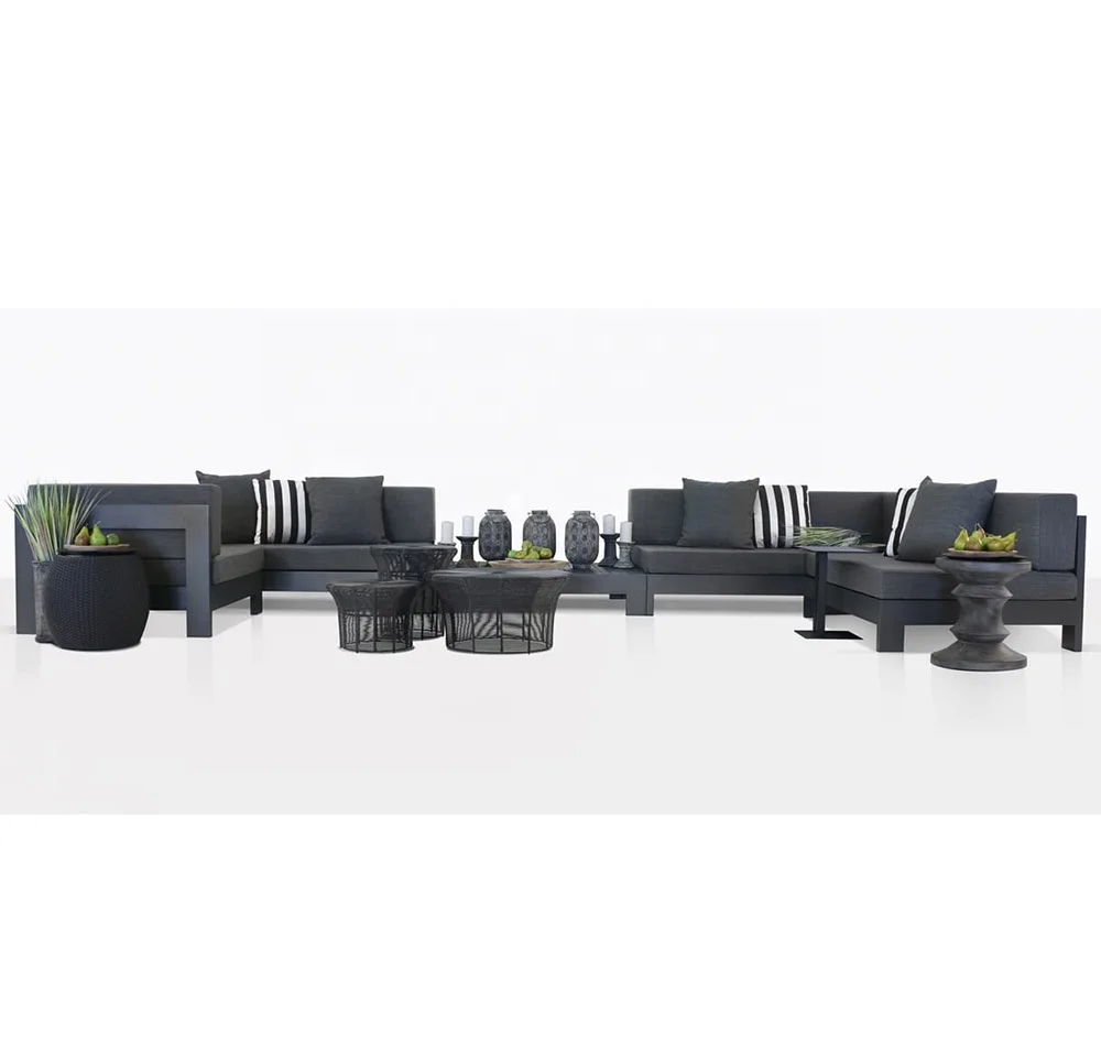 Luxury Metal Aluminum Frame Patio Outdoor Garden Furniture Sofa Set