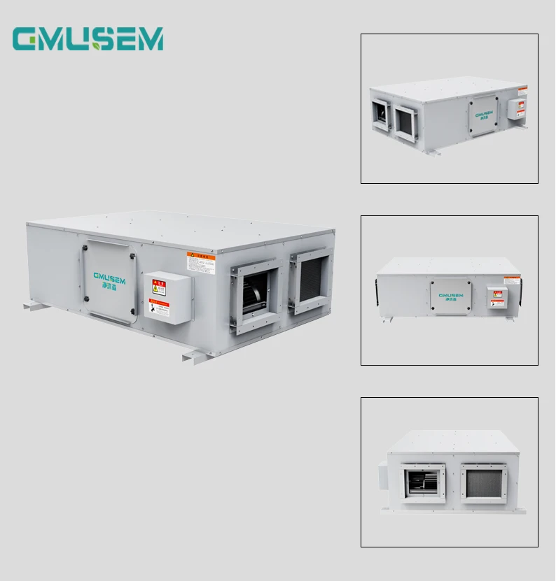 Smart Controller Ceiling ventilation with 3 filters kill bacteria remove PM2.5 ERV Heat Recovery Ventilation