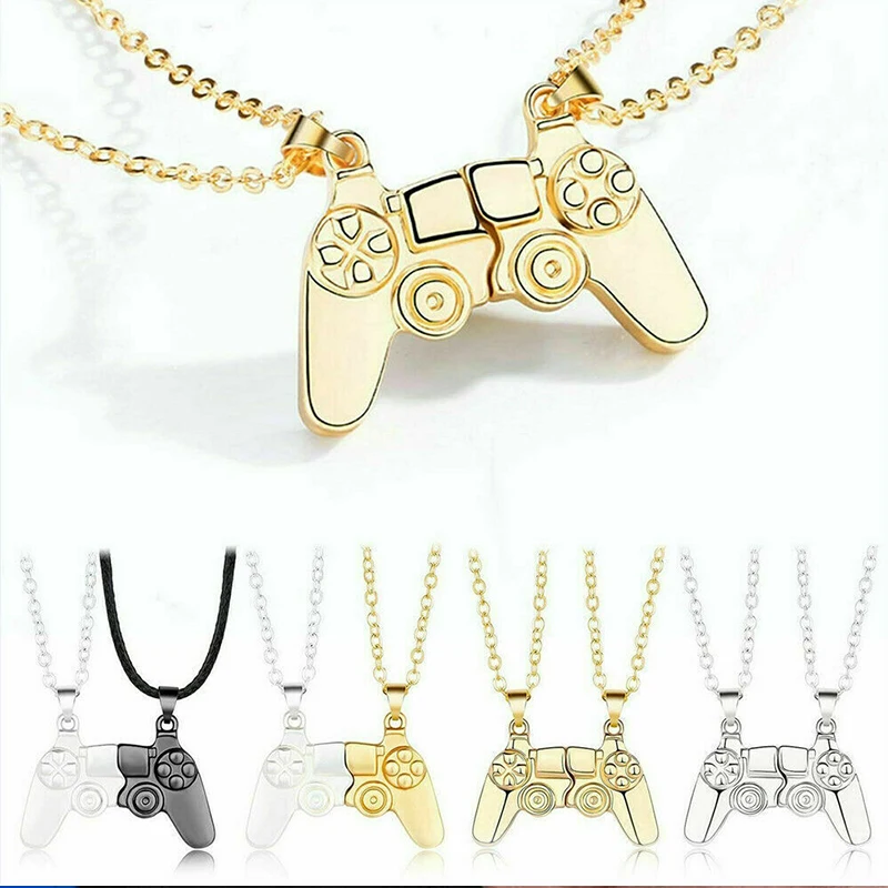 2pcs/set Magnetic Gamepad lovers pendant necklace friendship jewelry Magnetic Gamepad Control Necklace for Women Men lovers