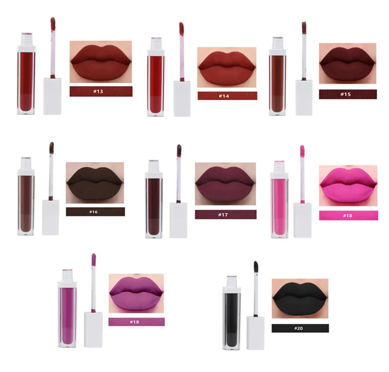 Custom Logo Matte Lip Glaze Liquid Lipstick Multi-colored Lip Gloss Moisturizing Waterproof Long Lasting Lip Glaze