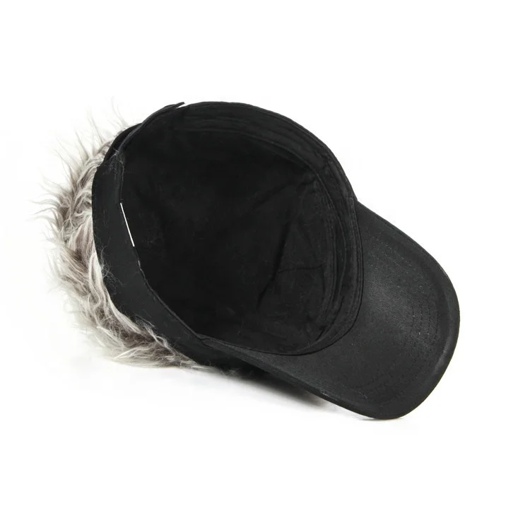 Custom logo Unisex Novelty Spiked Hairs Golf Sun Visor Cap Adjustable Hip Hop Gorras Funny Beanie Hat Wig Peaked Baseball Hat