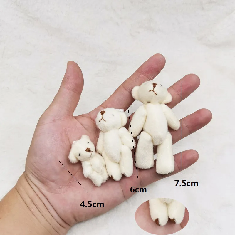 hot selling 4CM cute plush joint teddy bear stuffed toy small stuffed joint teddy bear plush toy for keychain pendant