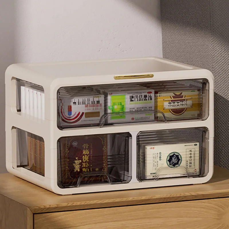 Sesame Desktop Drawer Type Multilayer Plastic Storage Cabinet Multifunctional Classified Medicine Organizer Box
