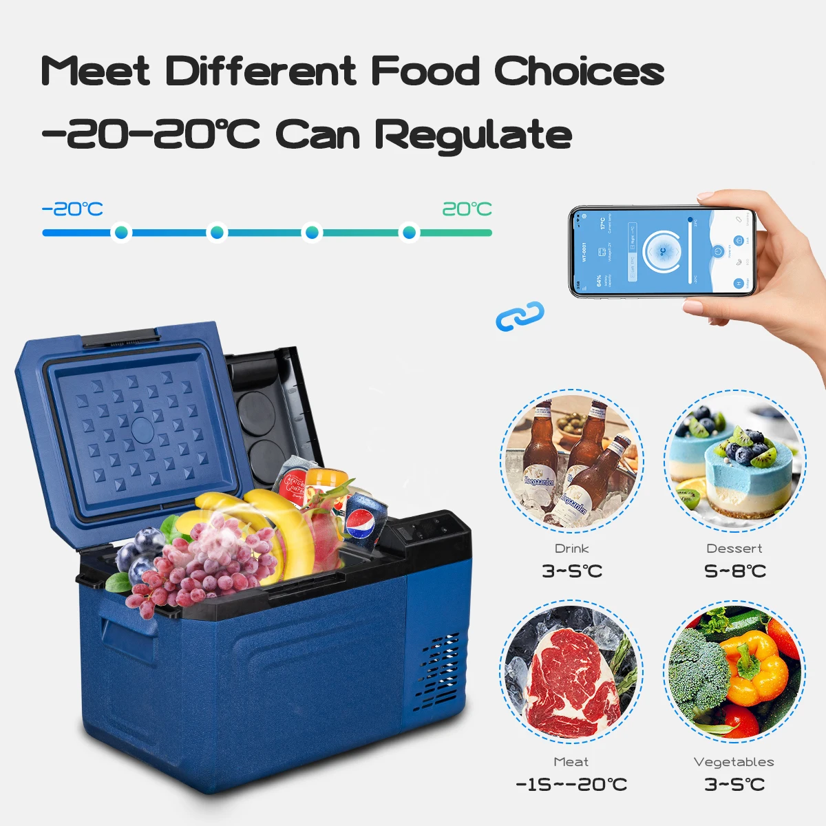 Alpicool WTW25E mini size car home dual use 12 volt 24 volt portable fridge freezer for car truck camping