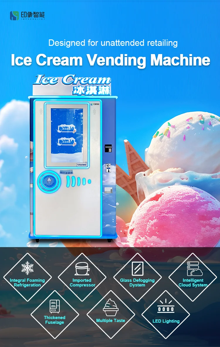 Frozen Food Smart Machine 50 Flavors  Ice Cream Maker Automatics Cone Machine For Sale with CE and FCC