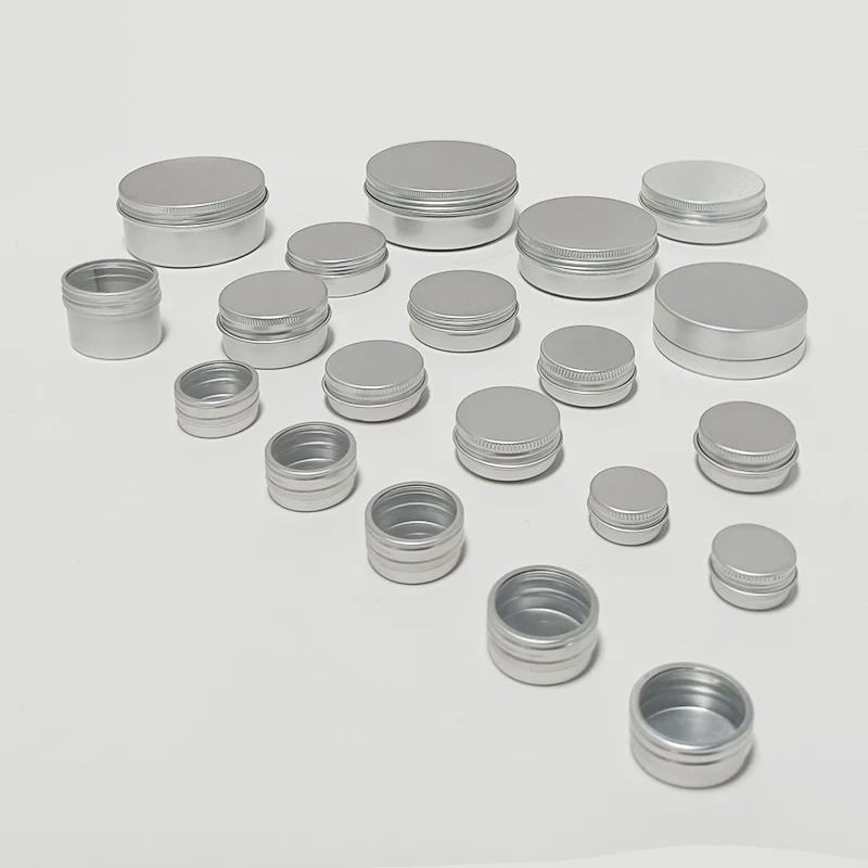 30ml Aluminum Tin Jars Cosmetic Sample Metal Tins Empty Container Bulk Round Pot Screw Cap Lid Small Ounce for Candle Lip Balm