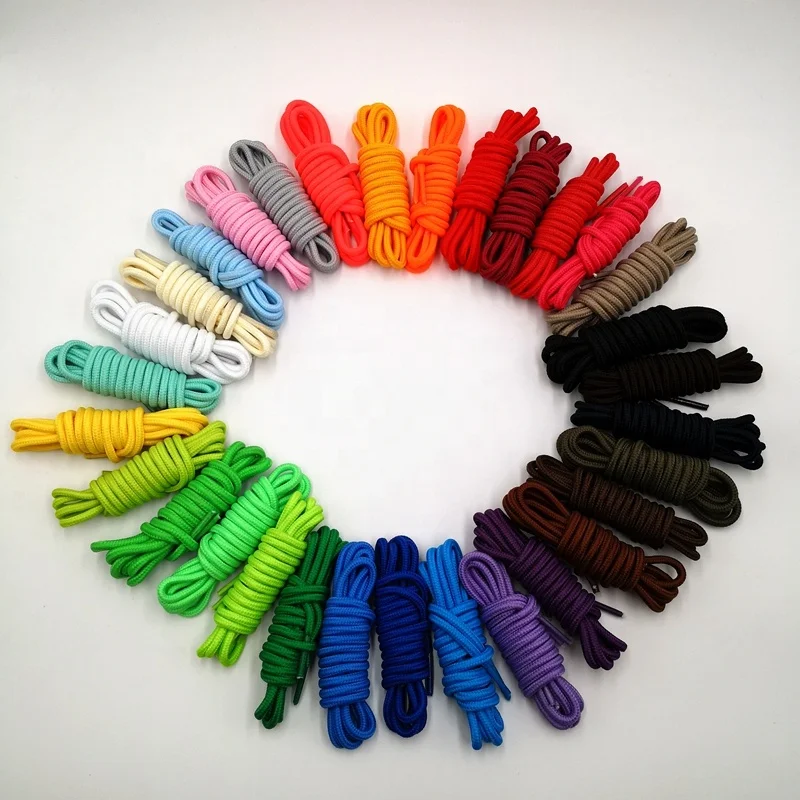 Оптовая продажа лидер продаж спортивная обувь круглые плетеные шнурки из полиэстера для обуви