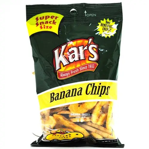 Glossy Finish Aluminum Foil Plastic Snack Food Bag For Dried Banana Chips Packaging