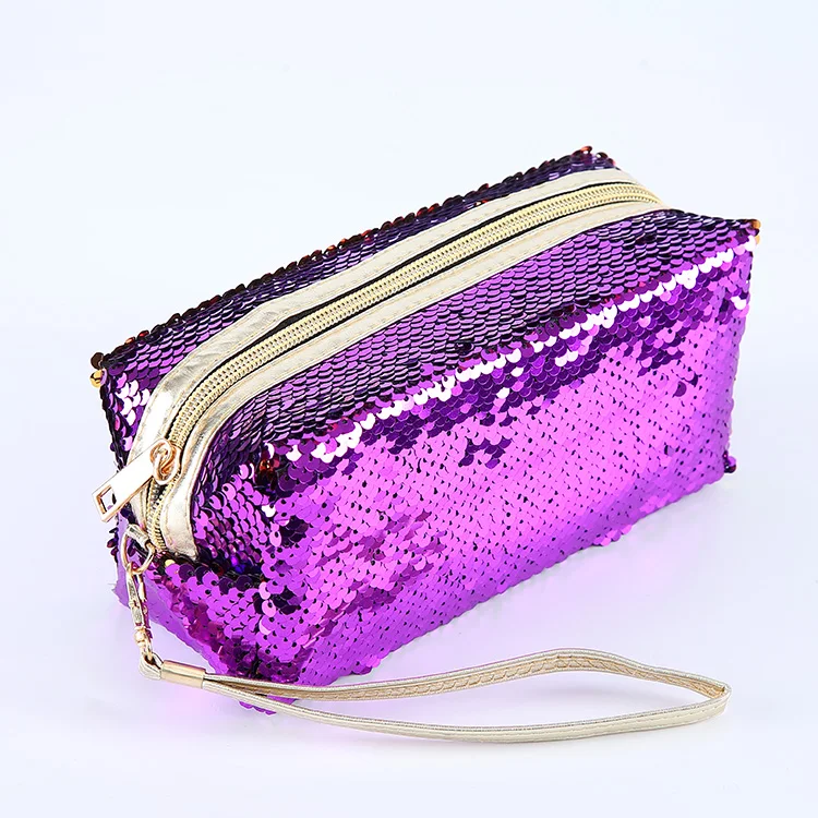 
2021 Customized Factory Girls Beautiful Cosmetic Pouch Sequin Clutch Bag for Make up 