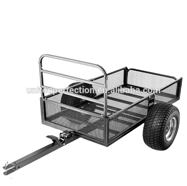 best price heavy duty low MOQ ATV Towed Trailer Mesh Dump Cart car trailer tow dolly with heavy loading