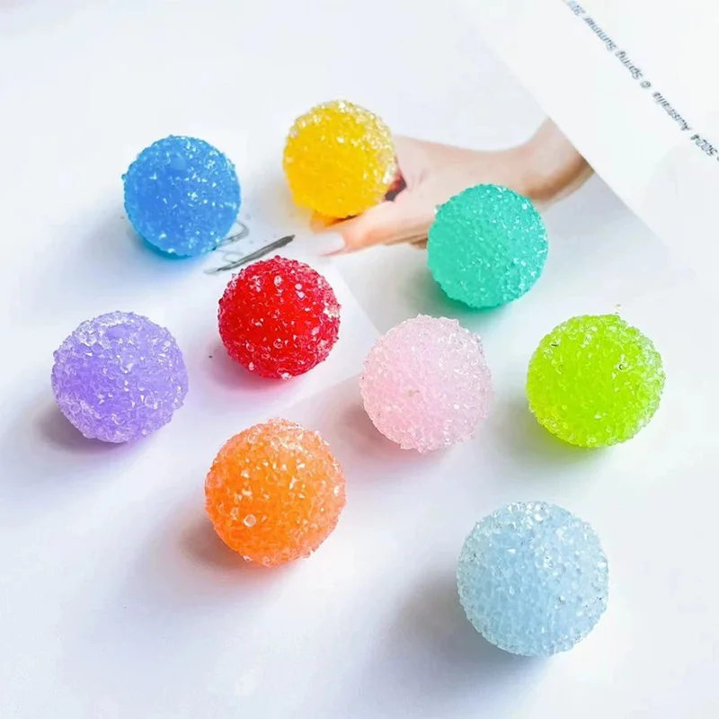 New Arrival Rhinestone Beads 20mm Mixed Colors Acrylic Gumball Druzy Iridescent Glitter Bead For Beaded Pen Making
