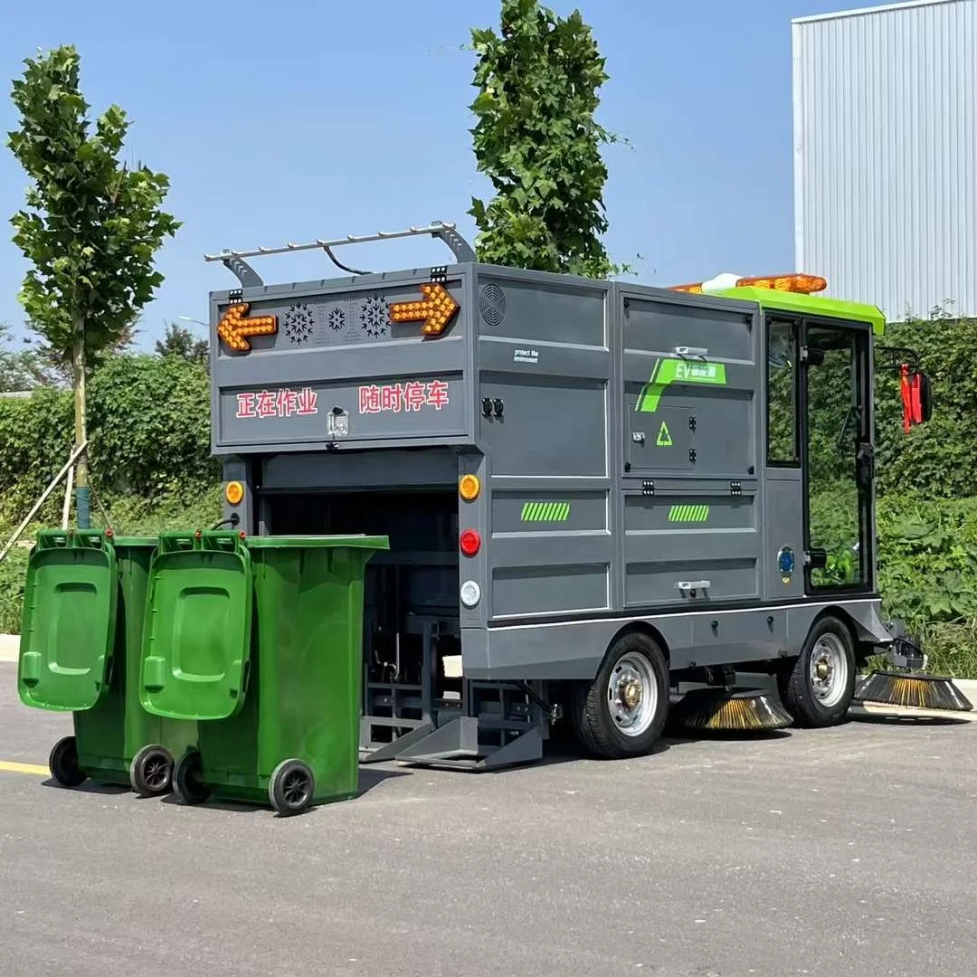 Pure suction double barrel electric sweeper cleaner 480L large capacity garbage bins for major places
