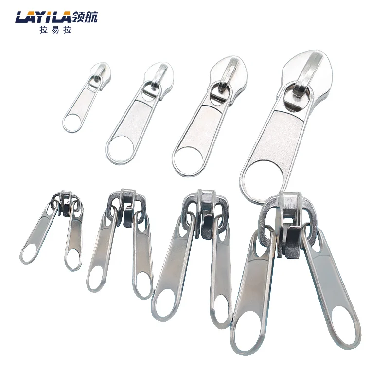 Hot Sale General-purpose Non Lock Custom Engraved Double Slider Zipper Puller Nylon