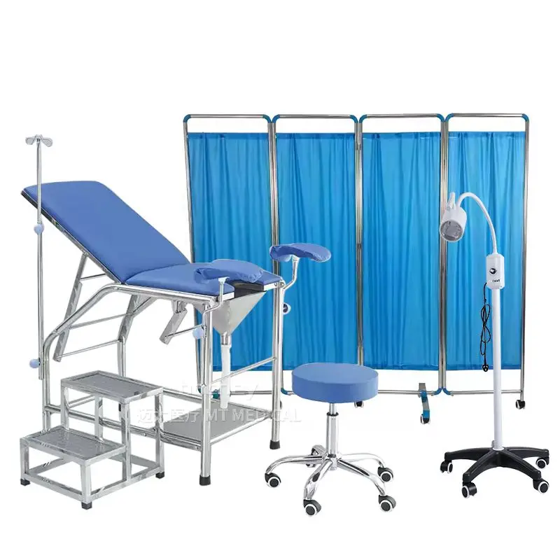 MT MEDICAL linic 304 201 Hospital Stainless Steel Ward Screen Folding Style 4 Folding Hospital Screen