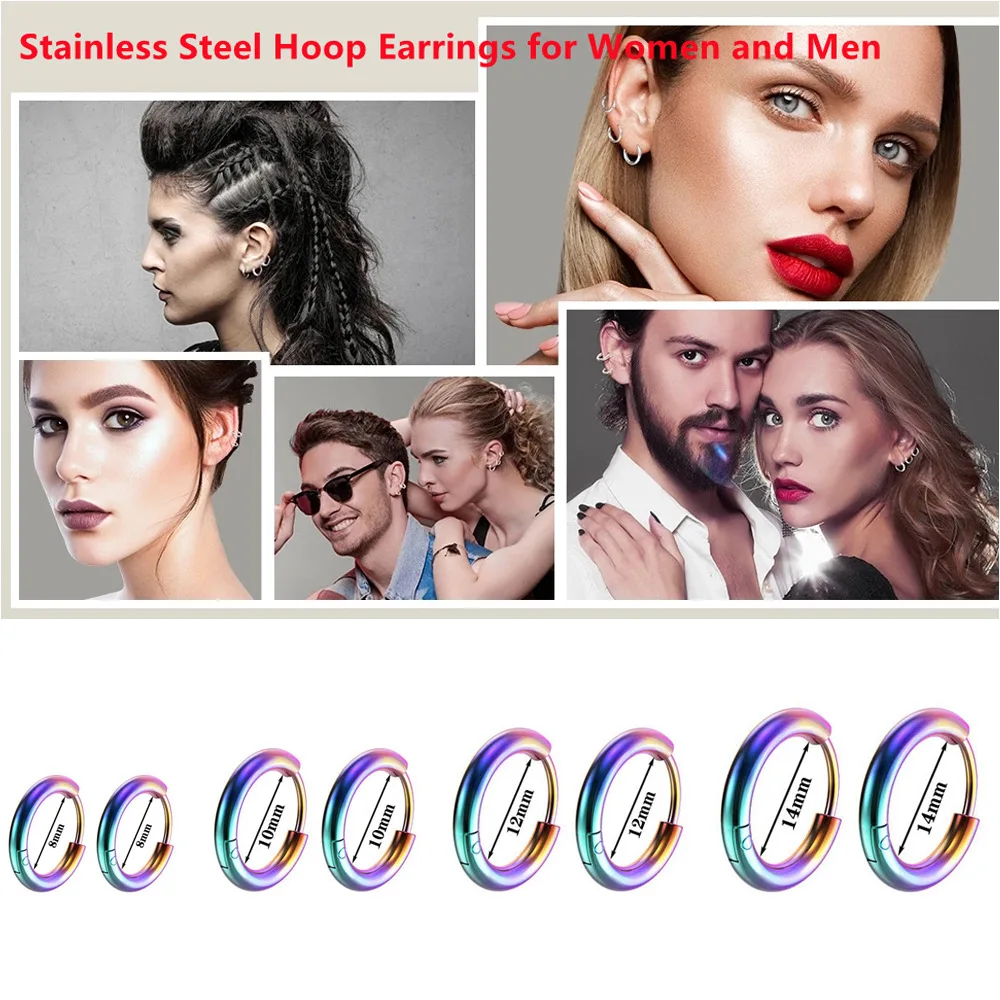 Factory Wholesale Men and Women Gold Hoop Earrings Fashion Stainless Steel Earrings
