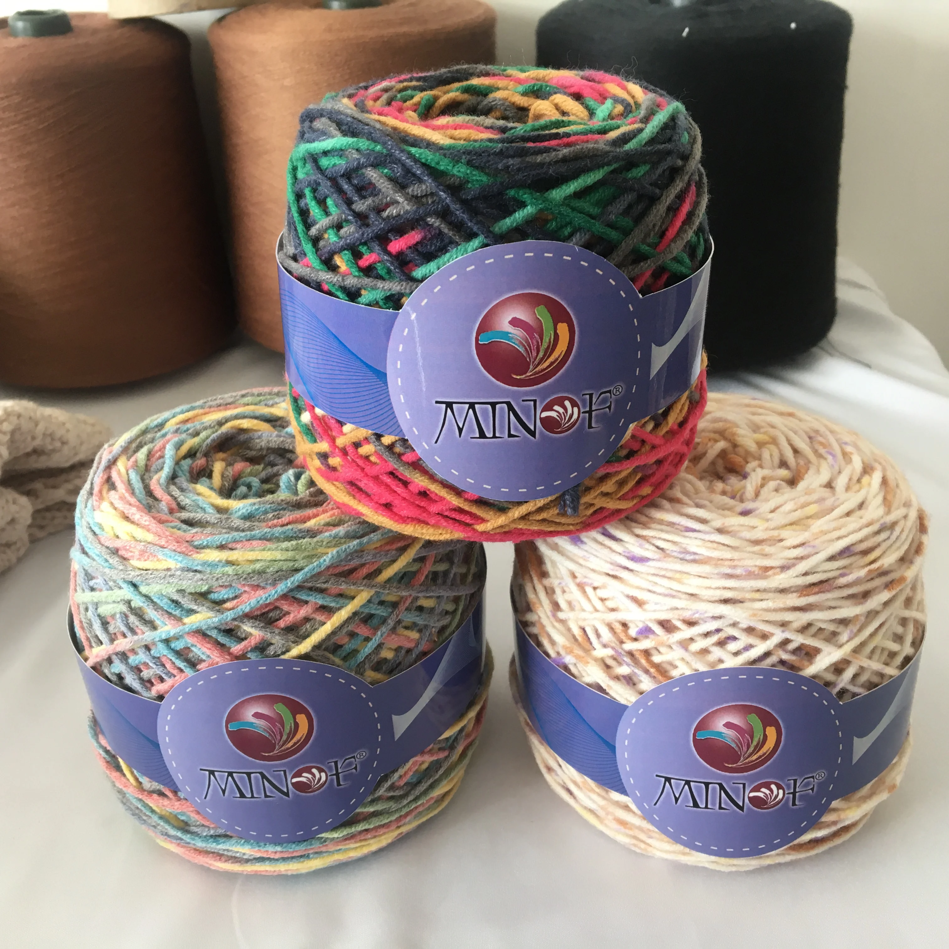 Manufacturer Wholesale Blended Cotton Knitting Yarn for Machine 10s-40s 1-10plys ard 1.1kg per cone