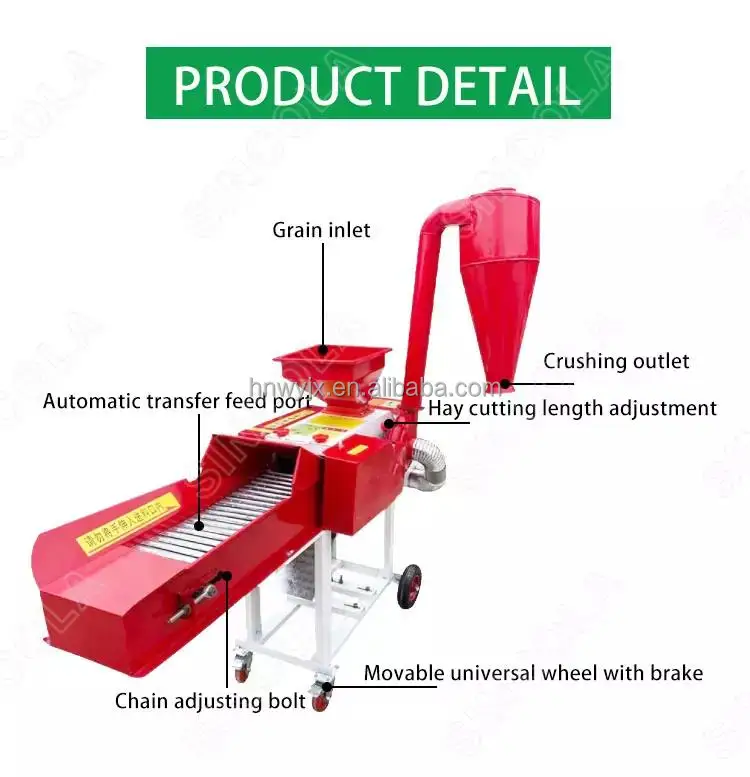 WEIYAN NEW ARRIVAL Animal Feed Processing Machine Straw Silage Mini Chaff Cutter Combined Grain Grass Vegetables Crusher