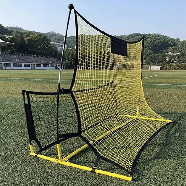Portable double sides rebound net 2 in 1 soccer/football two sides rebounder passing and shooting  soccer practice goal