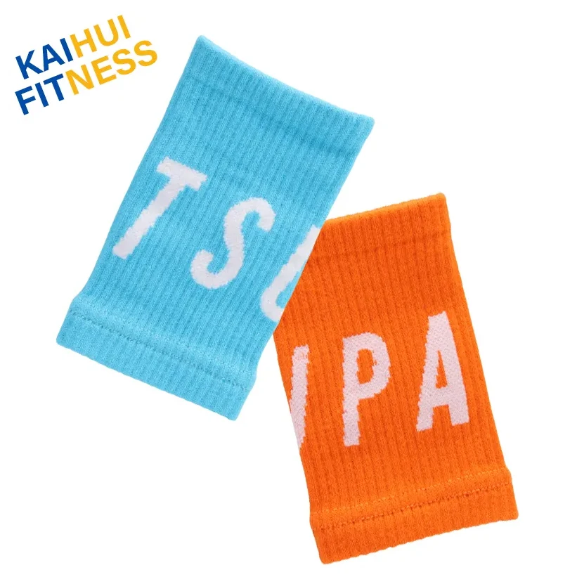 Custom Cotton Sports Hand Sweatband Wristband Weightlifting Gymnastic Wrist Band Sport Cotton Fitness Wrist Support With Logo