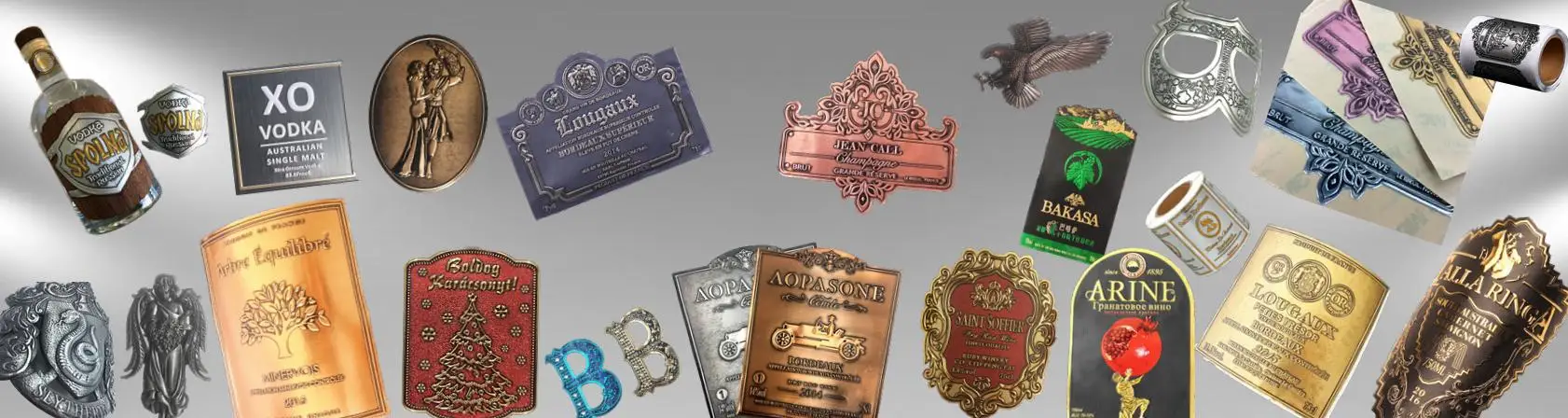 Под заказ Золотой Бронзовый тисненый гравированный виски бренди вино металлическая Оловянная водка алюминиевая