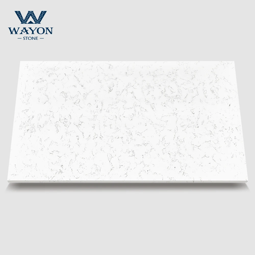 Artificial cararra white quartz kitchen countertops benchtop vanity stone surface
