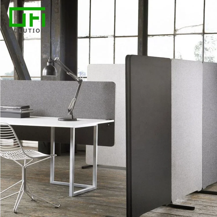 Free Standing Fabric Wrapped Polyester Fiber PET Acoustic Office  Space Partition