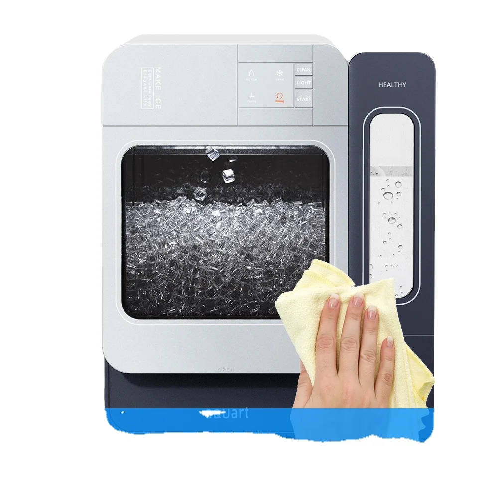 Household Ice Maker Nugget Soft Chewable Ice Portable Nugget Pellet Ice Maker 15kg Countertop Home Bars Restaurants