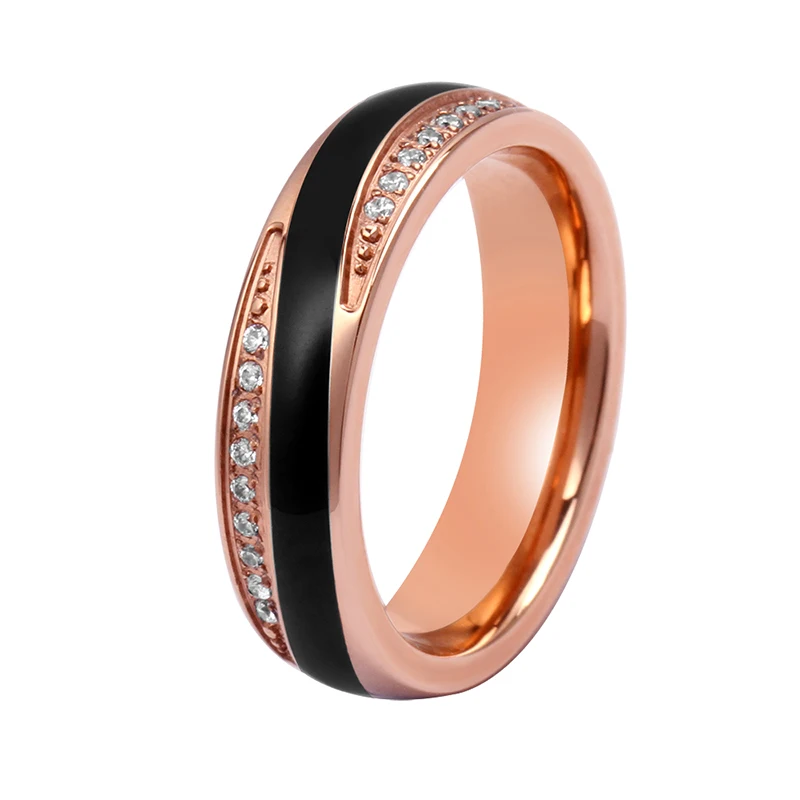 Titanium ring her king his queen couple jewelry titanium band custom black carbon fiber inlay tungsten black zirconium rings