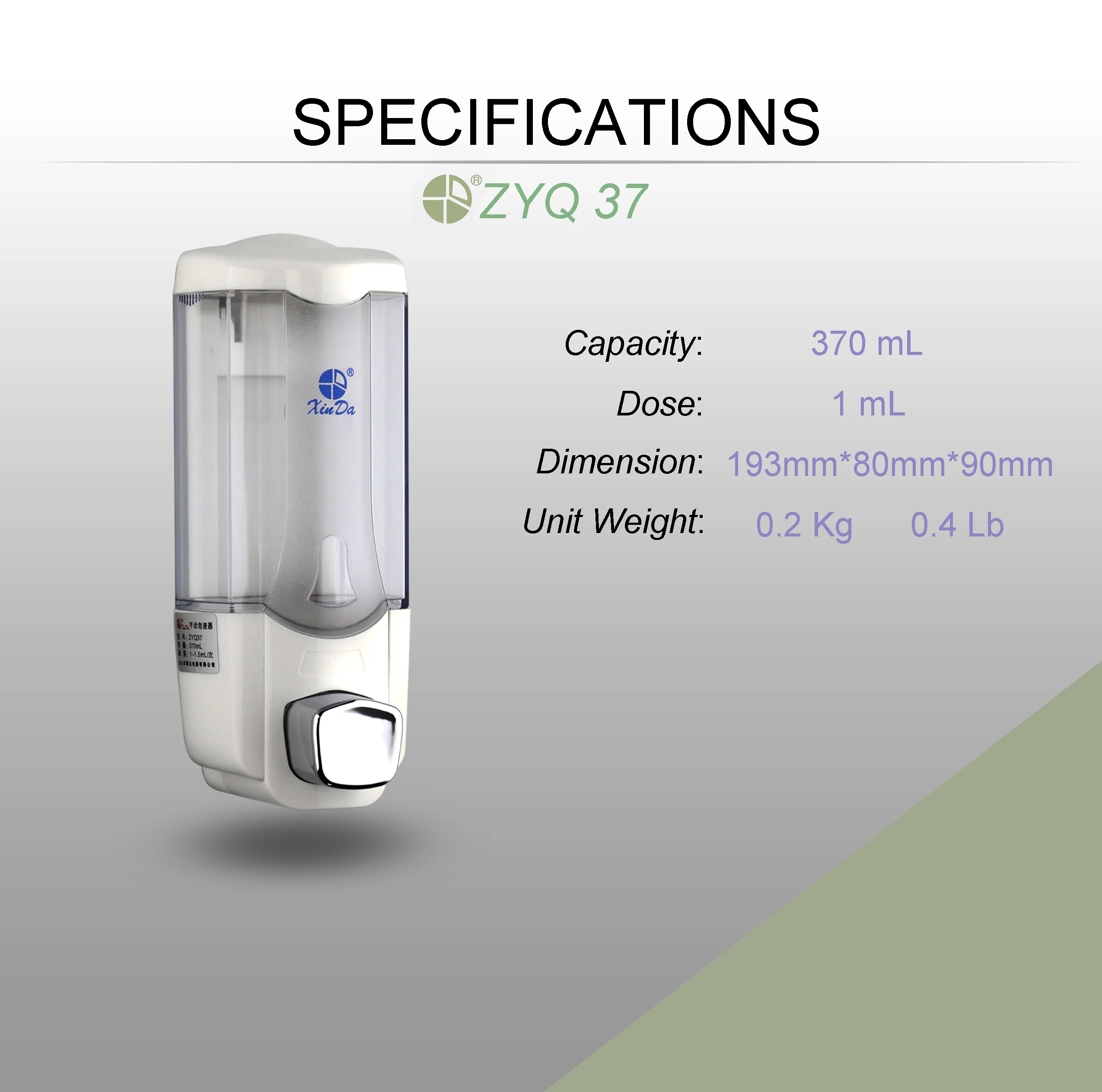 The XinDa ZYQ37 Soap Dispenser Manual Press Liquid Soap Pump Sponge Kitchen Dispenser wall mounted Soap Dispenser