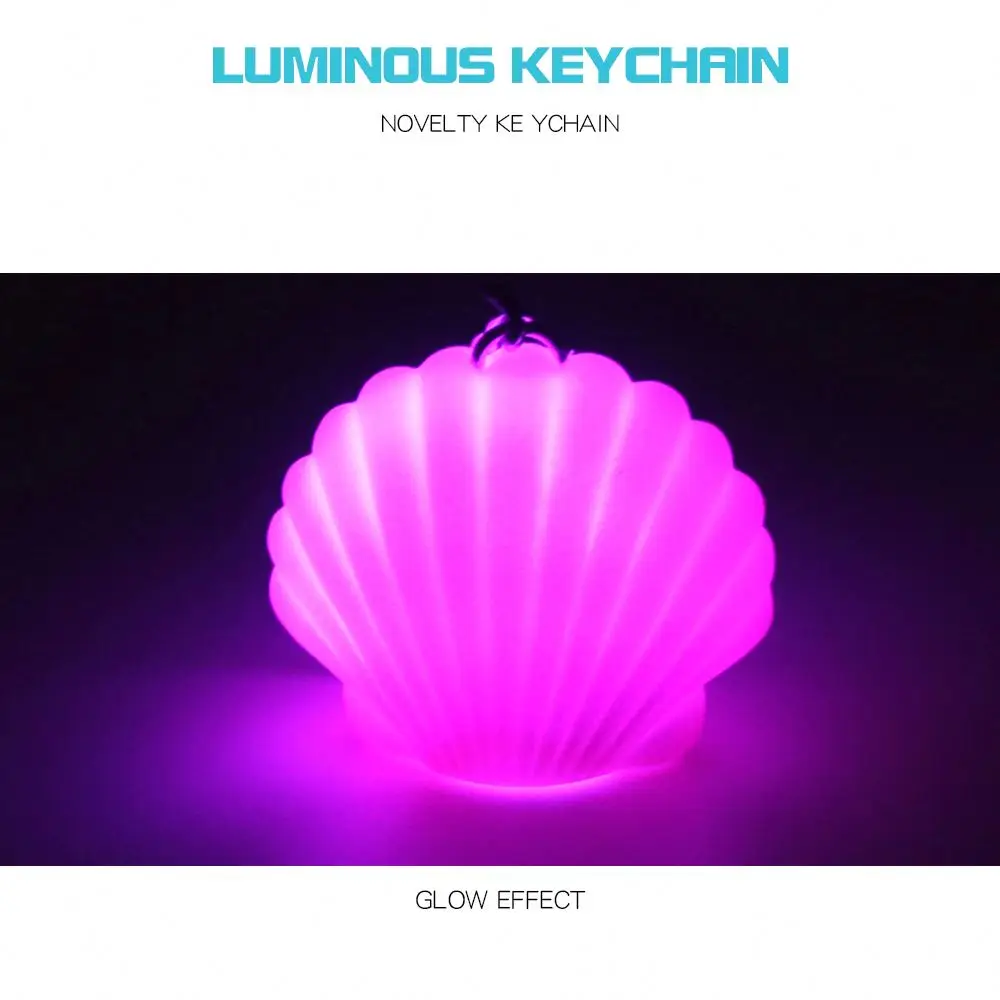 Mini Silicone Keychain Light Up Toys Conch Custom Keychain With Led Flashing