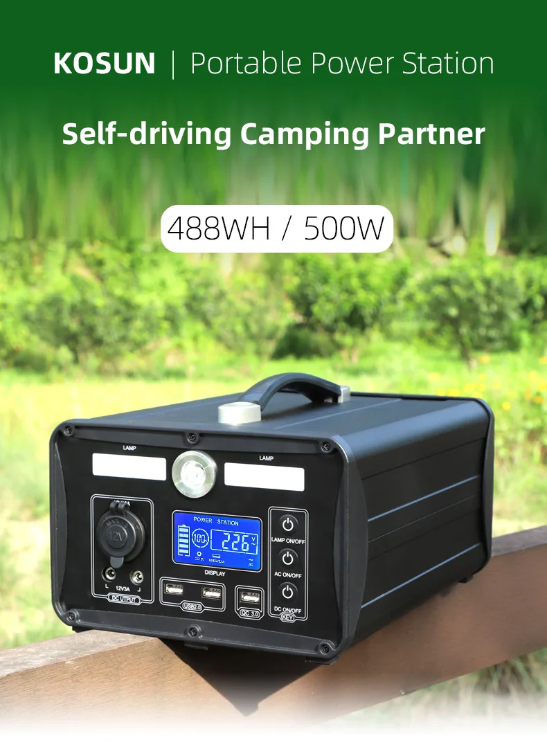 Factory Price 300W Outdoor Portable Power  Bank Lithium LIfepo4 Battery Portable Power Station with LED Light