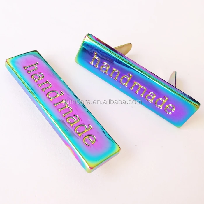Iridescent Rainbow Metal Bag Label Handmade Wholesale With Best Quality