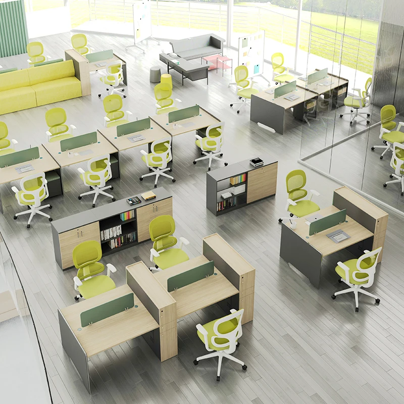Hot sale furniture modern office cubicle partition workstation table 4 person PC office desks and workstations