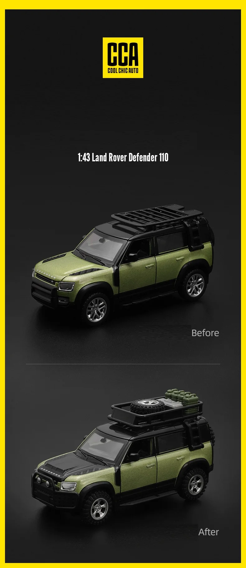 CCA легкосплавный автомобиль детская игрушка 1/43 Land Rover защитник 110 статическая модель в сборе модели автомобиля