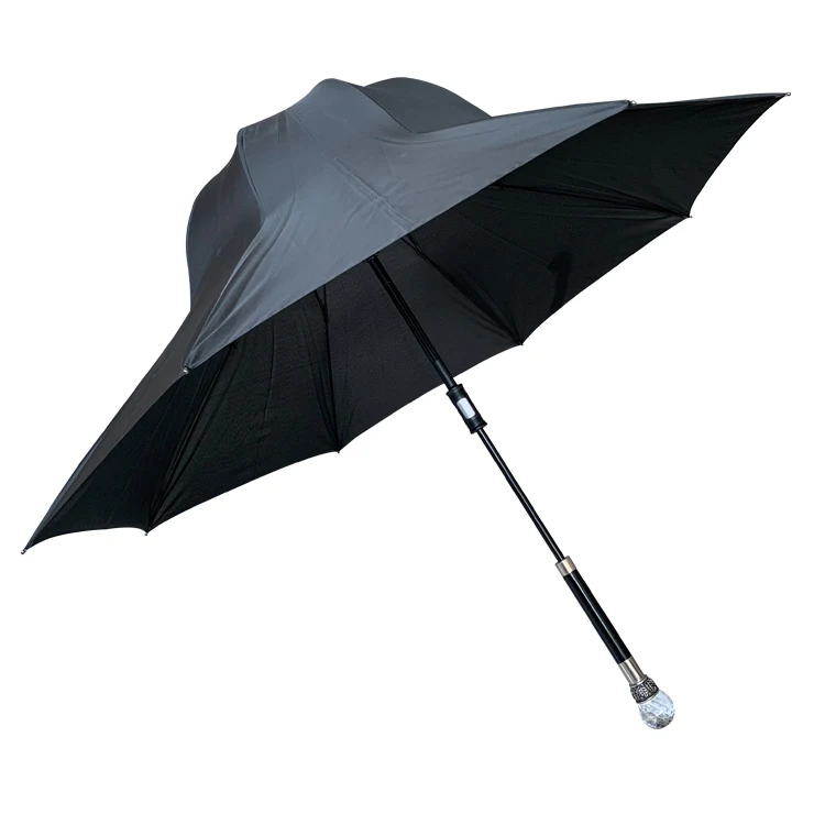 YS-1033 High Quality Special Design Bowler Hat Umbrella Custom Logo Manual Open Windproof Top Hat Shape Stick Umbrella