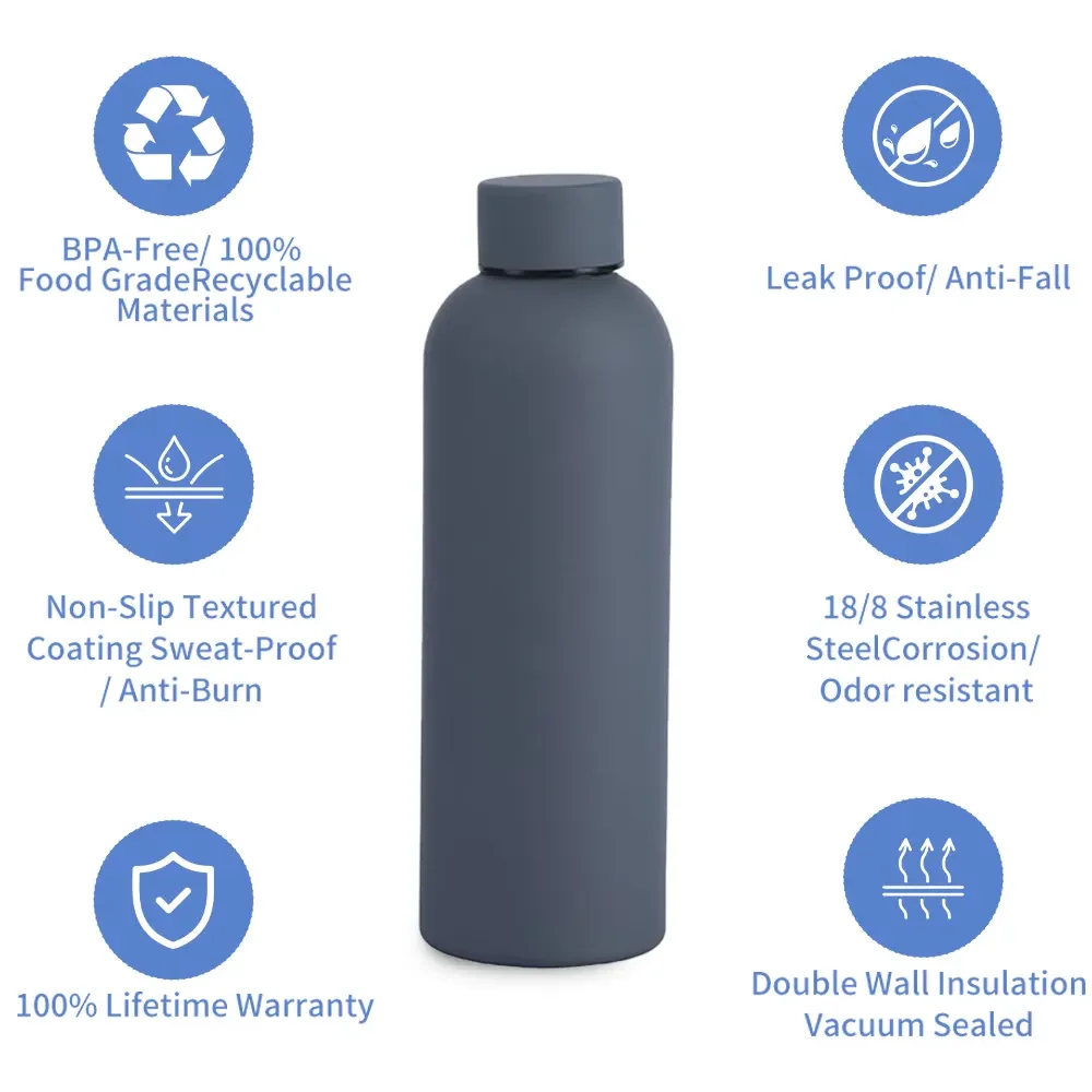Изготовленный на заказ логотип 500 мл Спортивная нержавеющая сталь двойная стенка вакуумная термофляжка стаканы оптом Bulkt Touch бутылка для воды