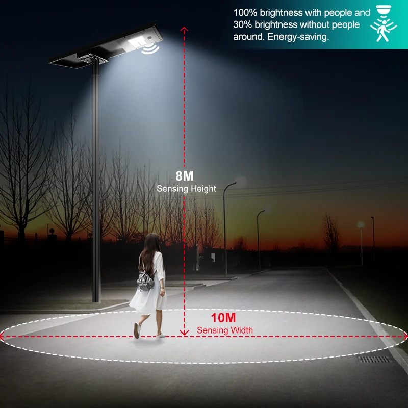 Outdoor Waterproof IP65 Integrated All In One LED Solar Street Light 100W 120W 150W Aluminum Lamp Solar Power Supply
