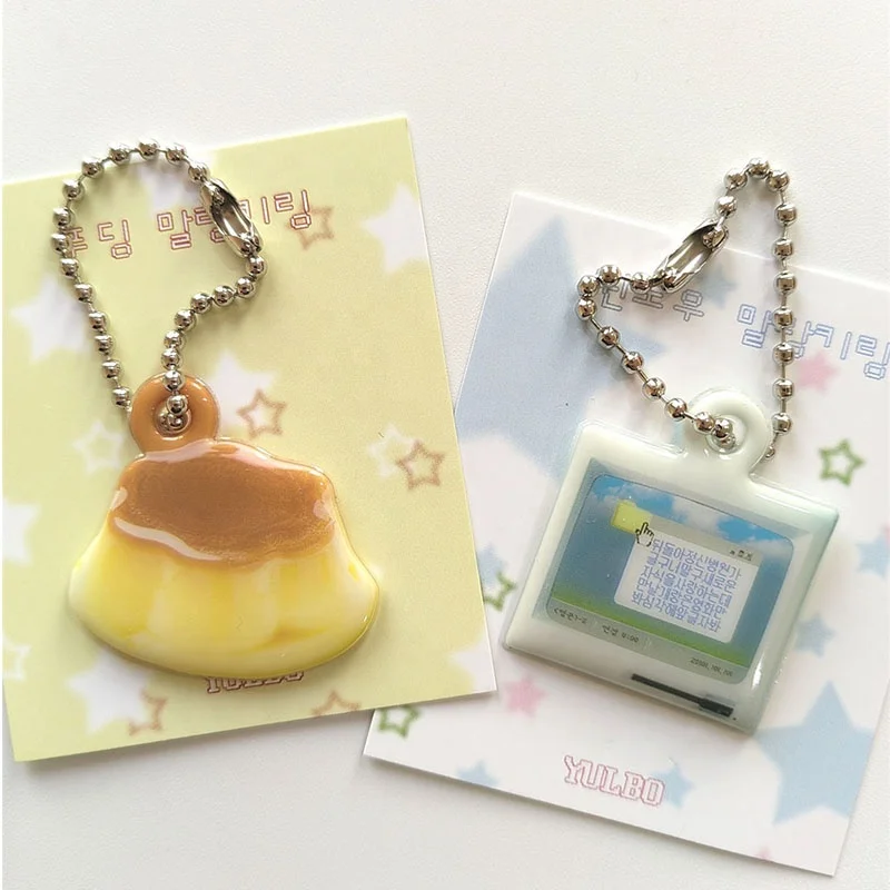 Wholesale High Quality Low MOQ Customized Anime Cute Plastic Keyring Double Side Puffy Keychain Diy for Advertising