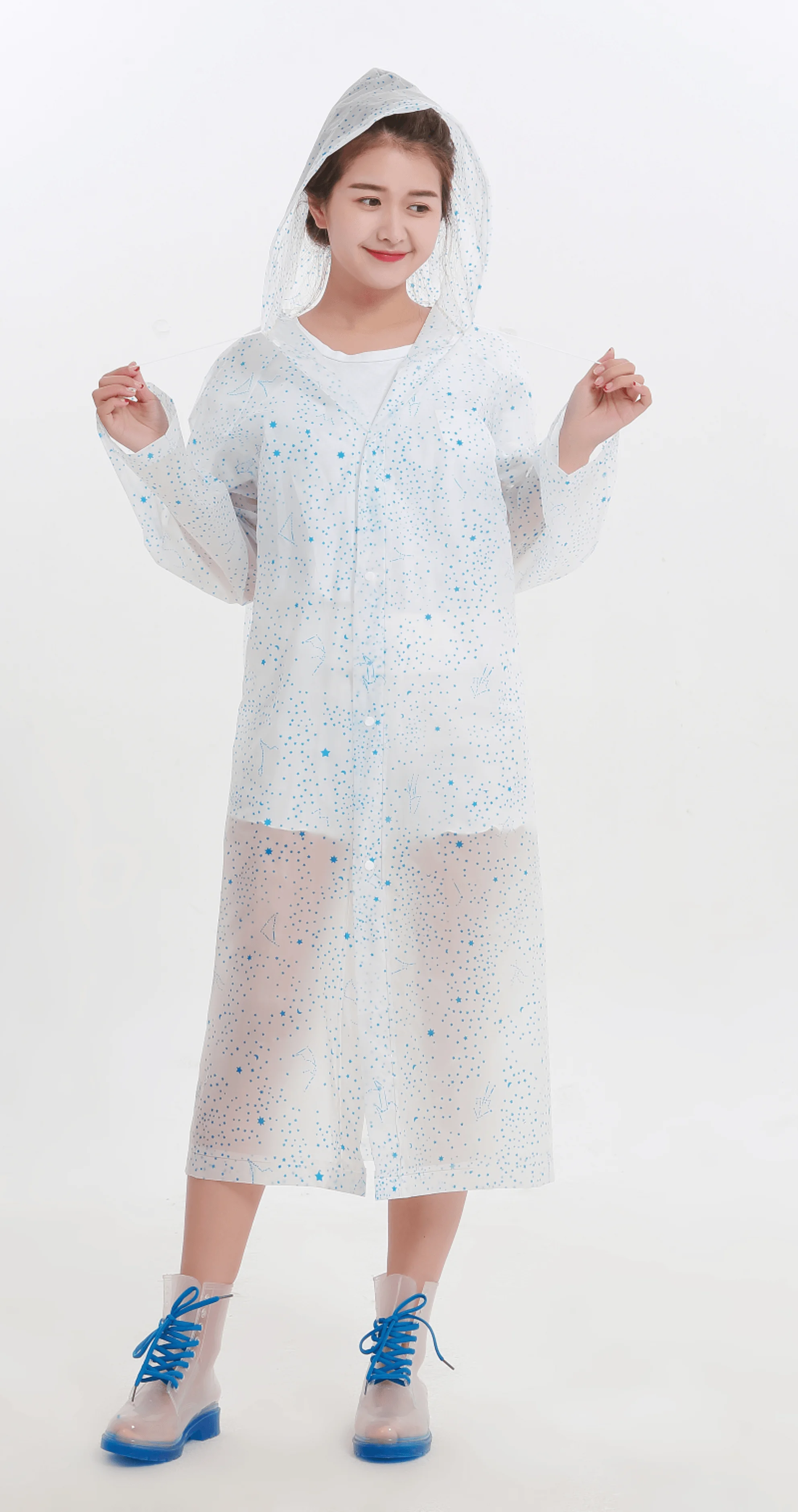 Waterproof EVA Clear Bike Raincoat Customizable Color Raincoat with Rainbow and Colorful Tones