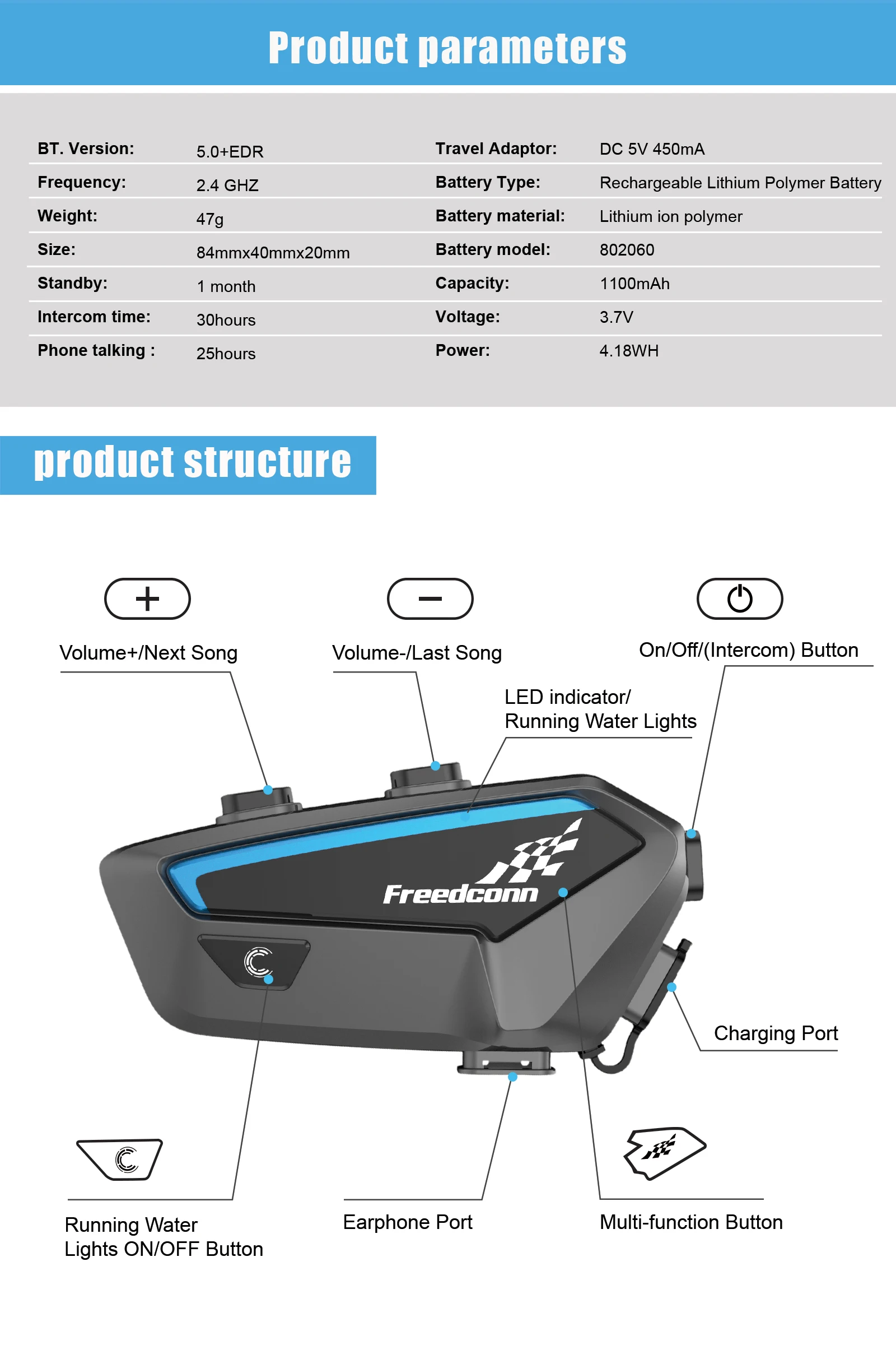 FreedConn FX 6-8 Way Bluetooth Group Intercom Smart Headset for Helmet IP67 Waterproof Music Sharing Connect Other Brand