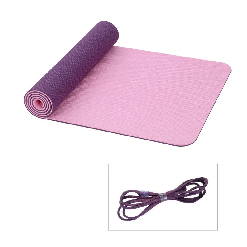 sport fitness yoga mat with carry strap yoga mat for kids low moq non slip pastel blue TPE yoga mat