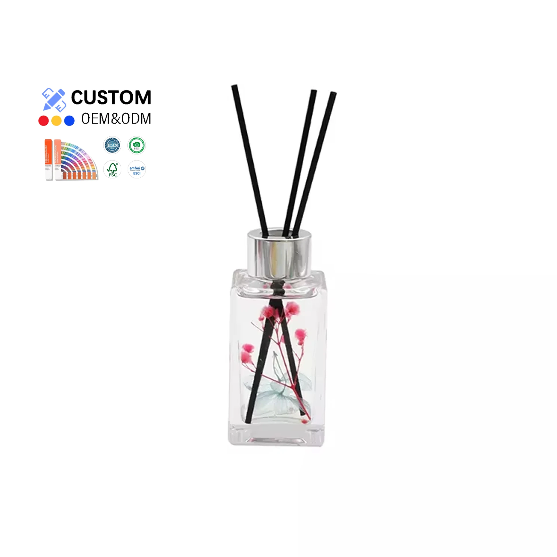 Luxury Oil Aroma Fragrance Ornament Diffuser Bottle 50ml 100ml 150ml Glass Diffuser Fashion Reed Diffuser Bottle Modern