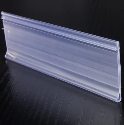 Height 35mm Label Holder Shelf Strip Data Strip Shelf Sign Holder  for Glass and Wood Shelf