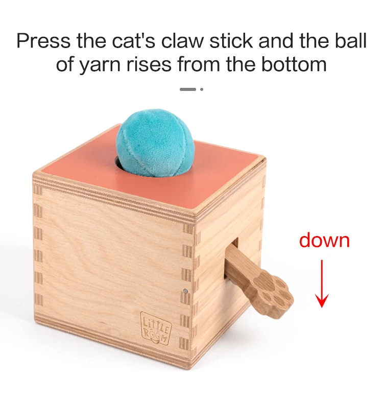 Babies Wooden interactive educational gifts funny toys natural Cat Pet toys games Scratching board Baby montessori Box