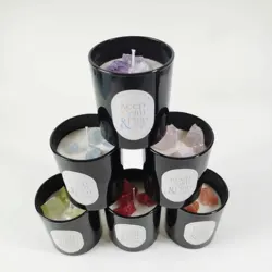 Wholesale luxury scented Soy wax healing crystal candles for chakra, home decor, gift set