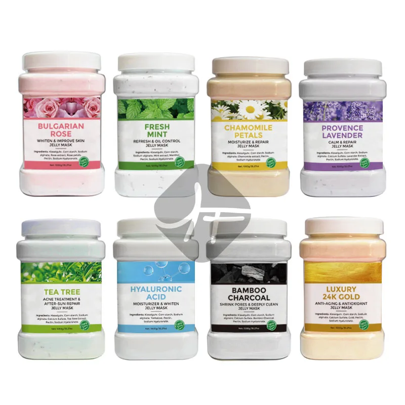 Private label wholesale rubber whitening powdered clay alginate gold jelly powder acne face mask powder bulk for facial mask