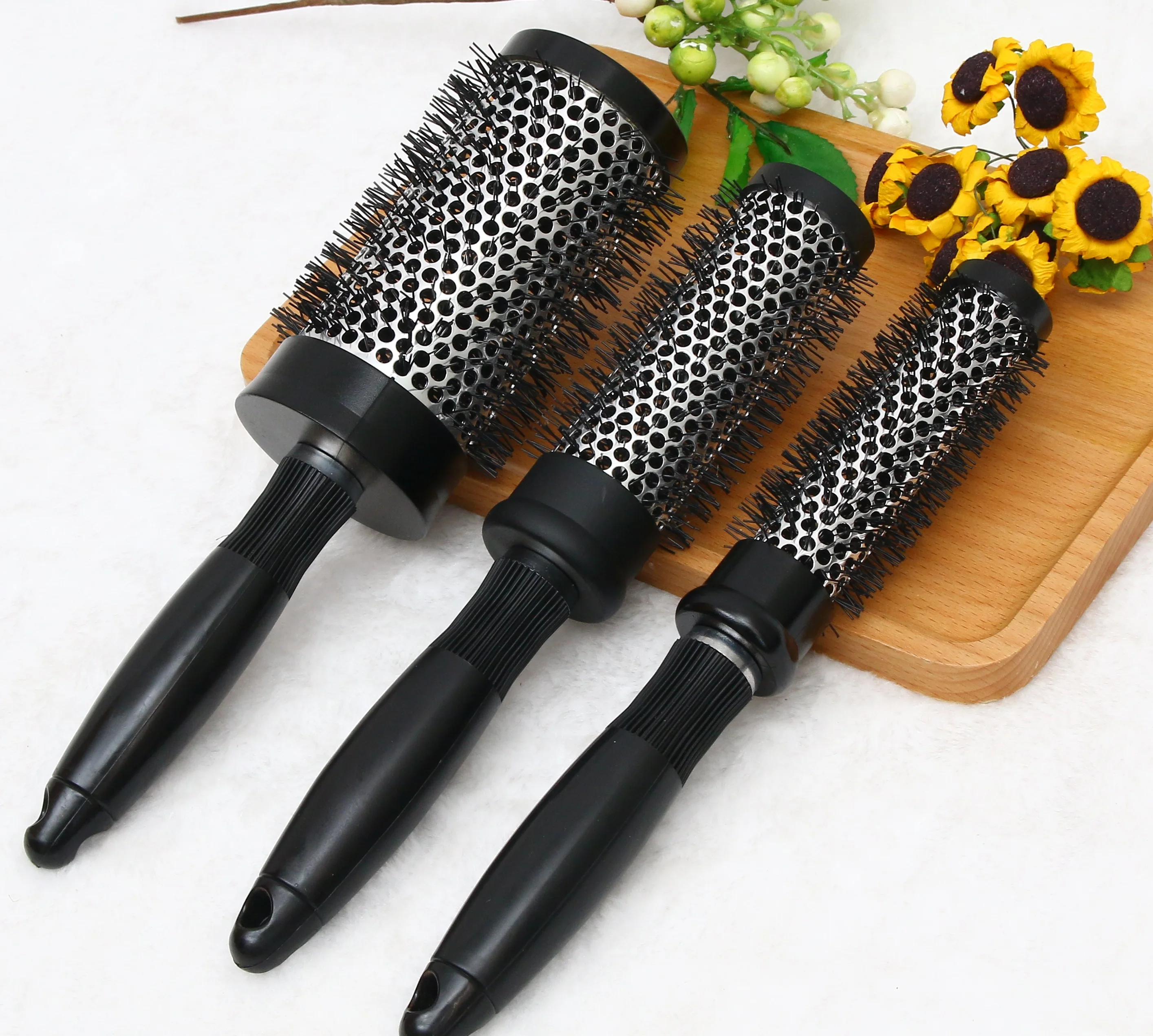 ceramic aluminium metal tube hair brush roll salon hair brush